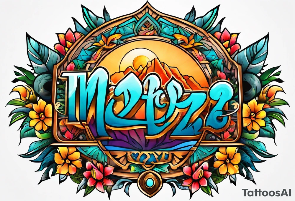 ITZEL word tattoo idea