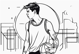 person with basketball tattoo idea