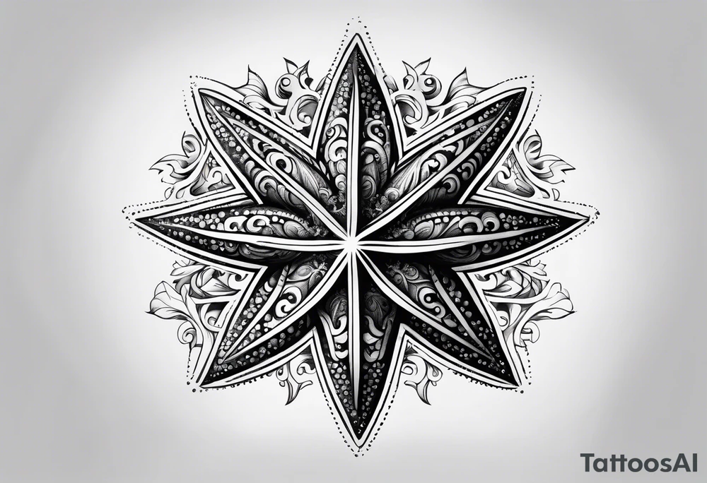 Gothic starfish tattoo idea