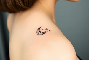 Stars and moon tattoo idea