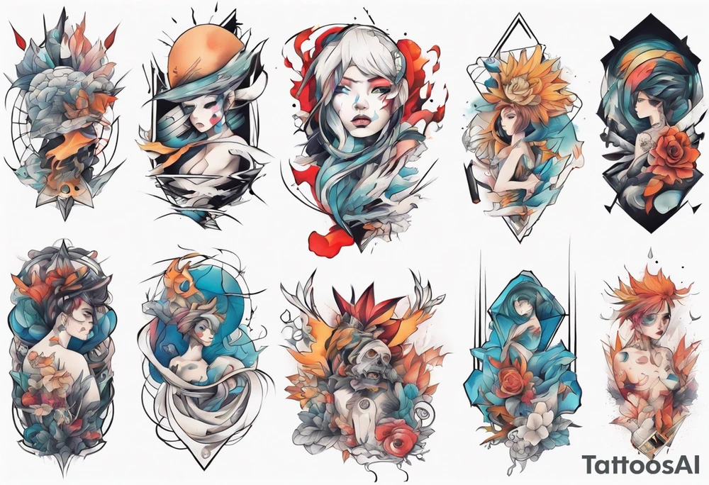 Abstract anime tattoo tattoo idea