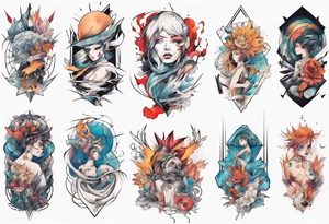 Abstract anime tattoo tattoo idea
