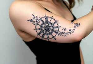 vintage roman numerals within ornate clockwork mechanism tattoo idea