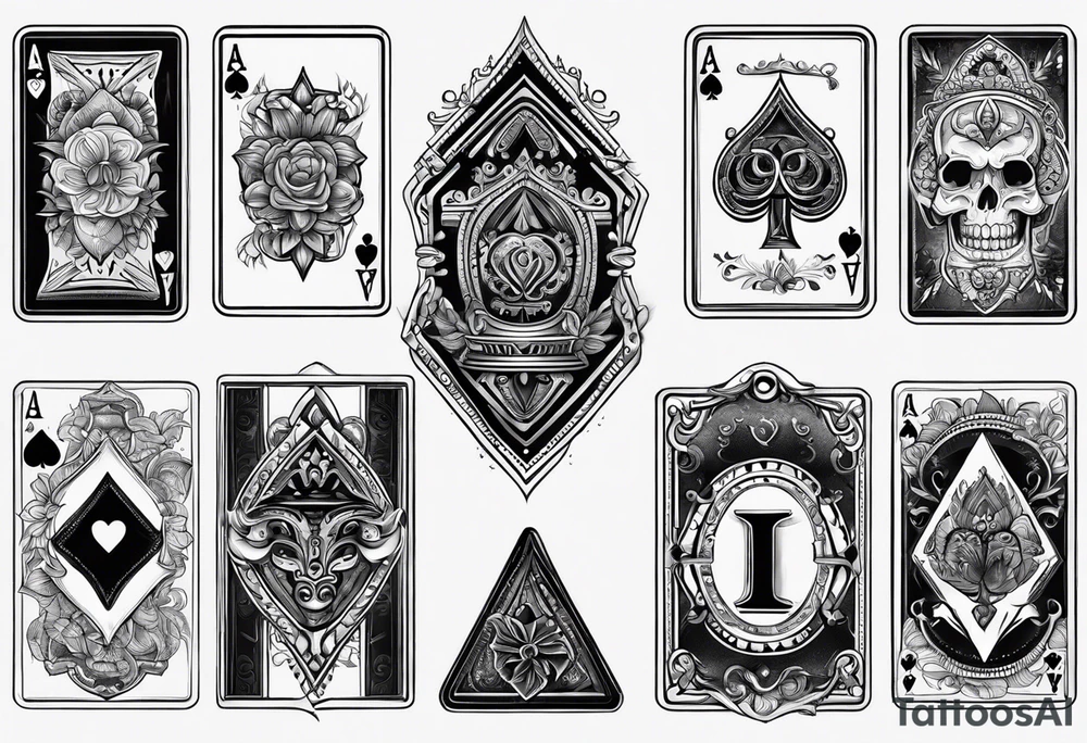 Ace cards on fingers tattoo idea