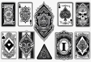 Ace cards on fingers tattoo idea