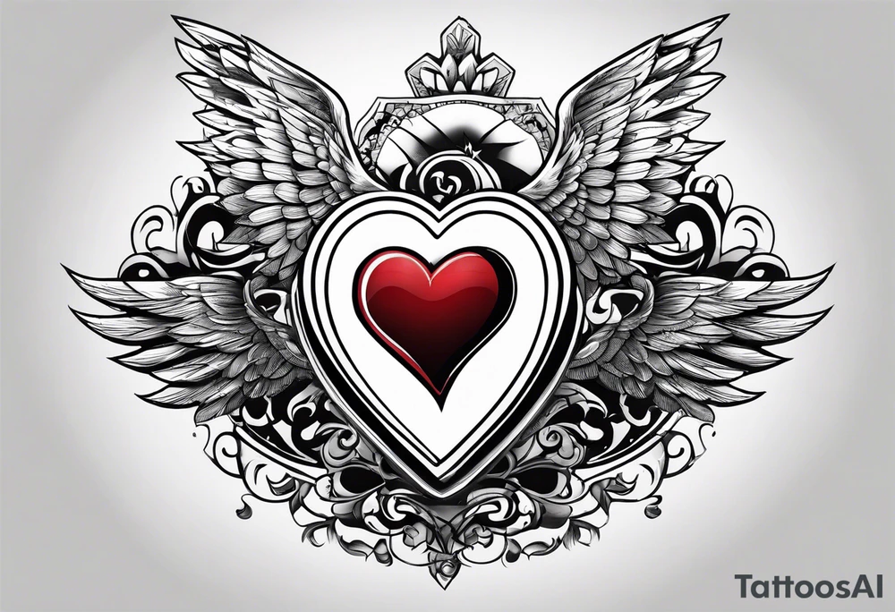 Heart with wings saying 22 tattoo idea