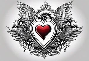 Heart with wings saying 22 tattoo idea