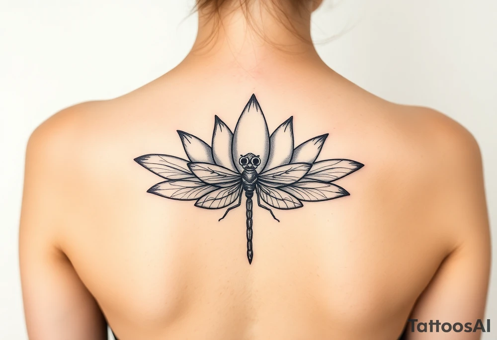 Lotus with dragonfly tattoo idea