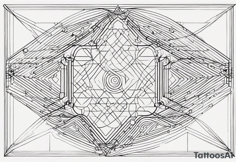 a diagram of connecting lines that have nondescript points, but would lend itself to appearing like a chart for connecting thoughts. tattoo idea