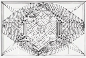 a diagram of connecting lines that have nondescript points, but would lend itself to appearing like a chart for connecting thoughts. tattoo idea