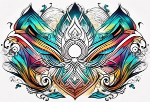 neo-tribal abstract lines gradient tattoo idea