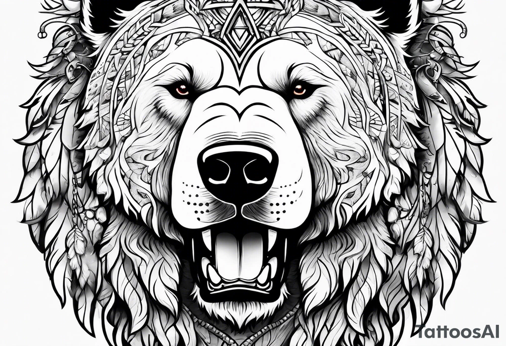 Snow bear shaman tattoo idea