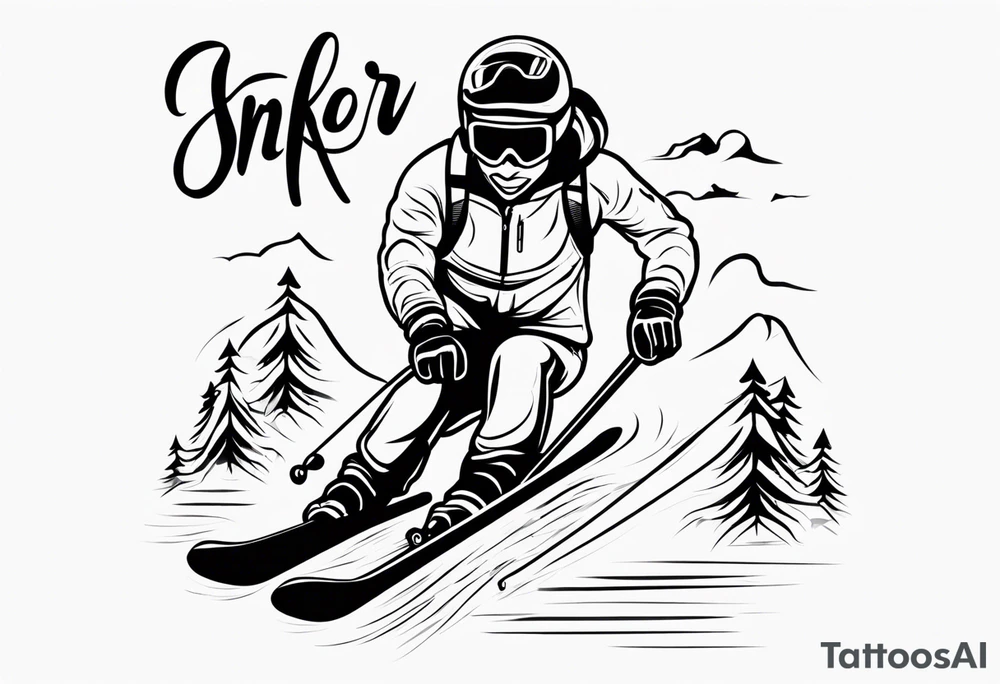 Skier tattoo idea
