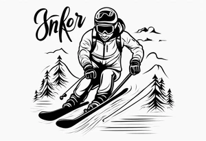 Skier tattoo idea