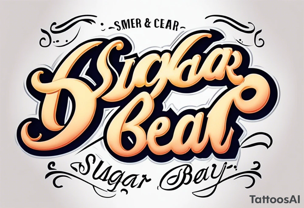 Sugar Bear in Italic script tattoo idea