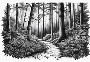 shadowy forest tattoo idea