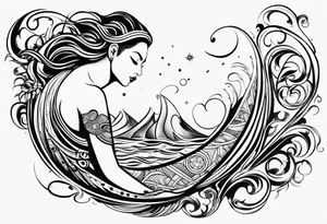 Aquarius tattoo in a tribal design tattoo idea