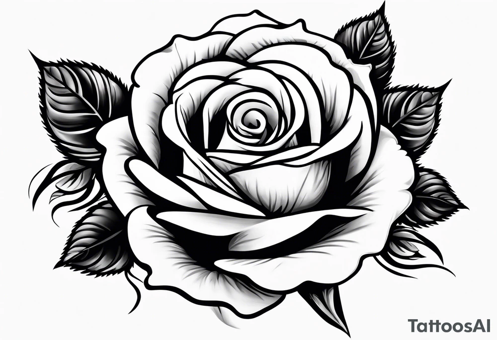 black out rose tattoo idea