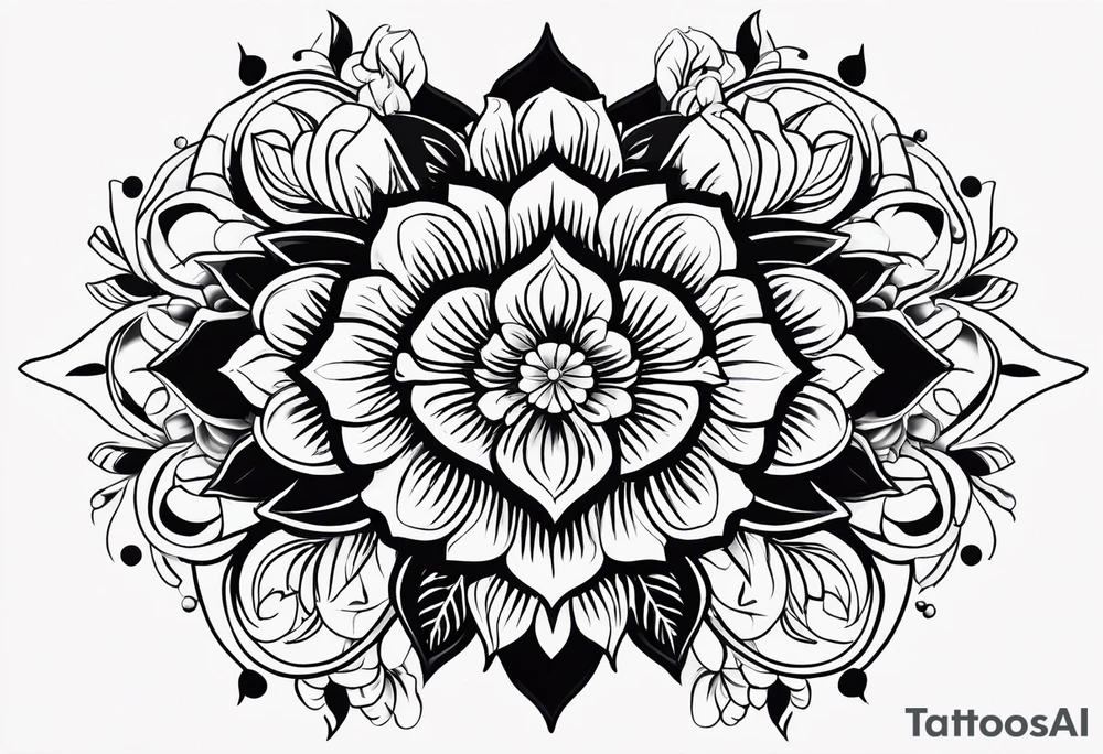 Circular flower tattoo idea