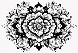 Circular flower tattoo idea