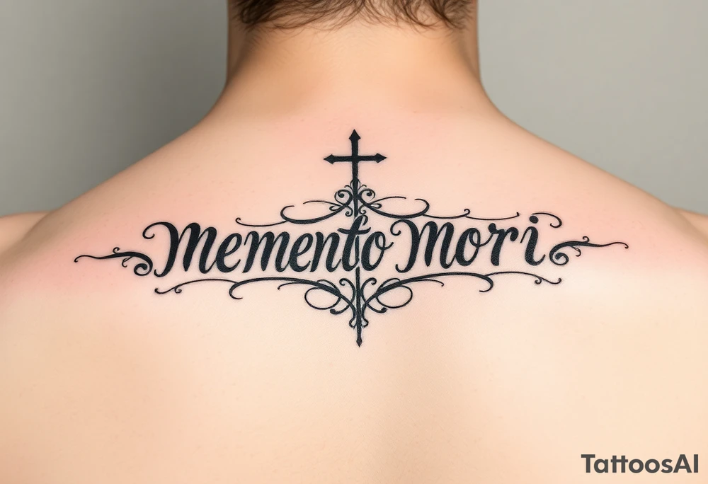 I want a writing tattoo with memento mori to make it on the upper part of the palm, tattoo idea