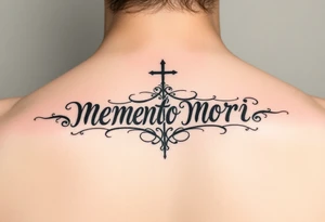 I want a writing tattoo with memento mori to make it on the upper part of the palm, tattoo idea