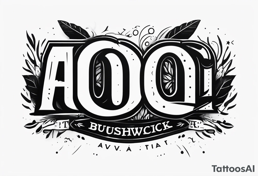 A banner that reads AO..BUSHWICK tattoo idea