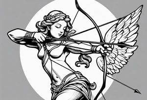 Cupid shooting an arrow tattoo idea