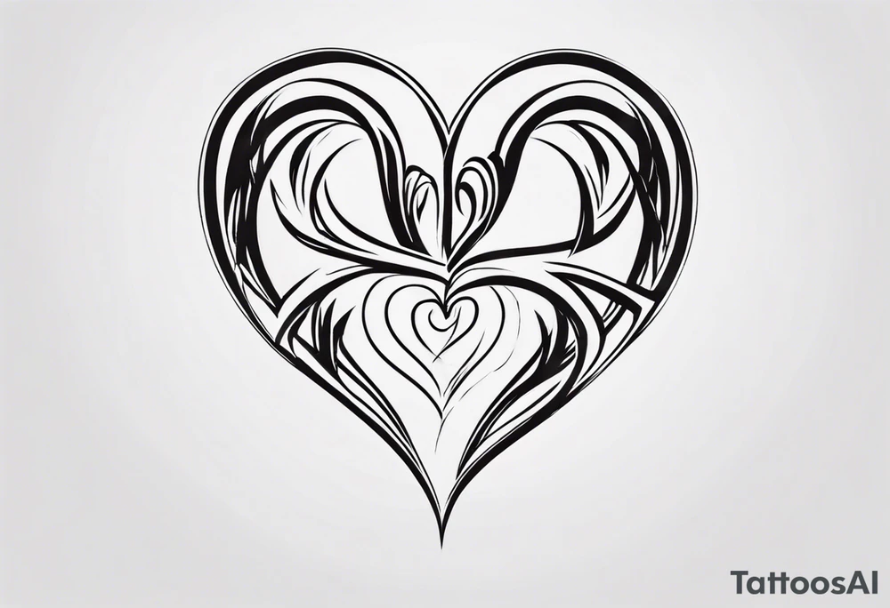 Name "Christian Peterson" inside a heart with minimalist design tattoo idea