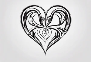 Name "Christian Peterson" inside a heart with minimalist design tattoo idea