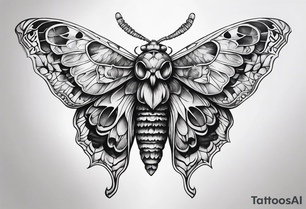 Skull moth tattoo idea