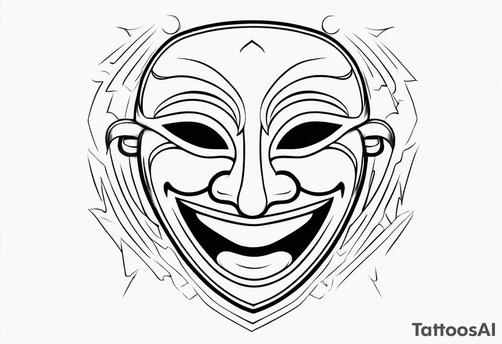 Laughing mask tattoo idea