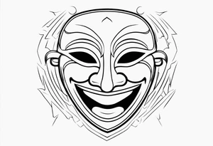 Laughing mask tattoo idea
