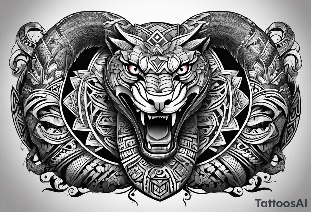 Aztec snake tattoo idea