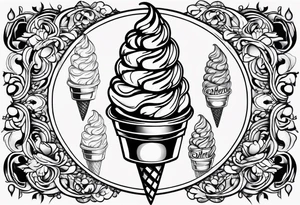 tiny one scoop ice cream cone tattoo idea