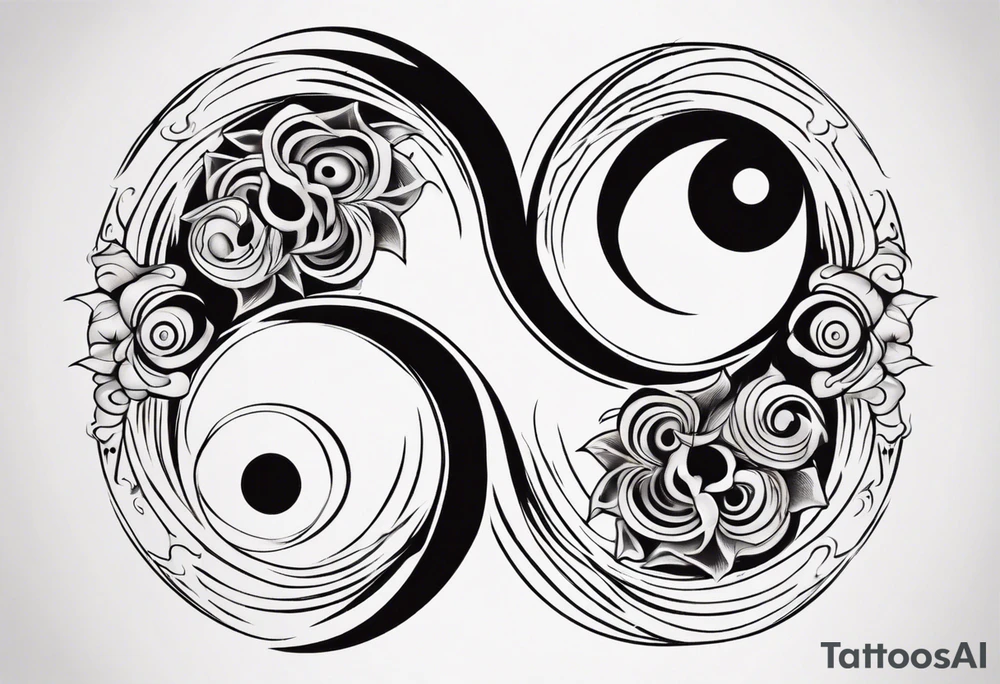 Abstract yin and Yang tattoo idea