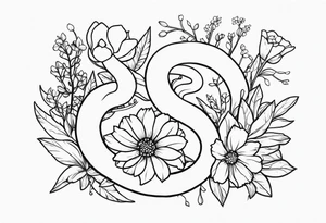 Snakes and wildflowers tattoo idea