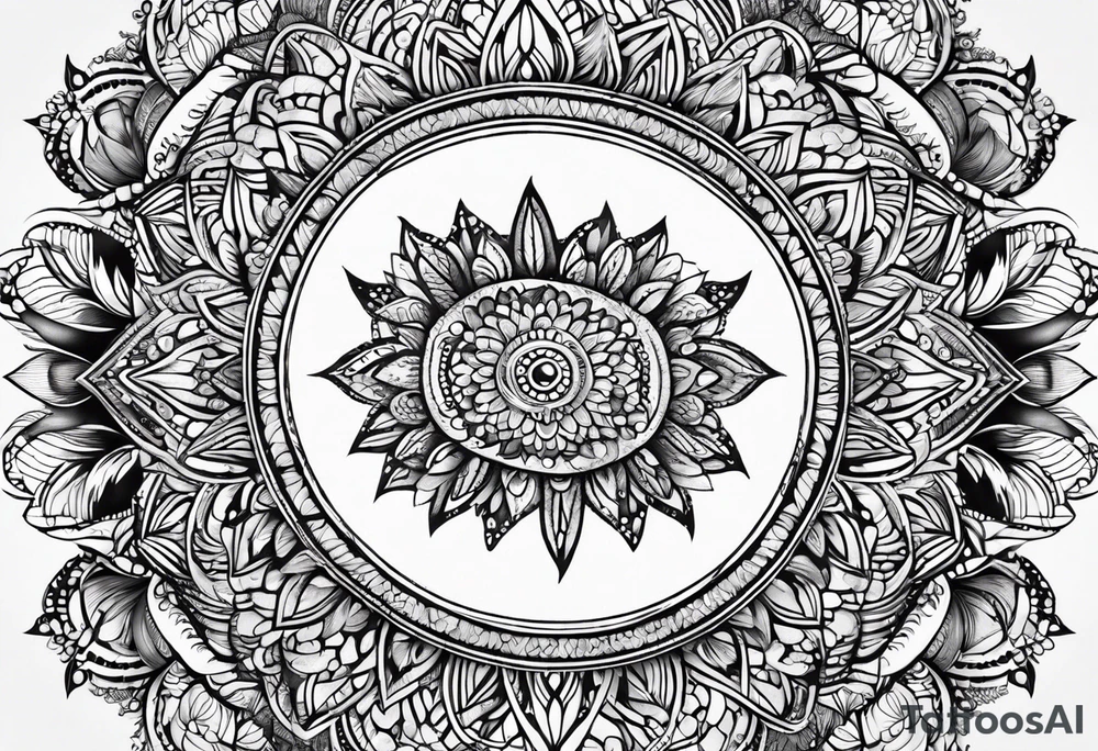 Mandala feather tattoo idea