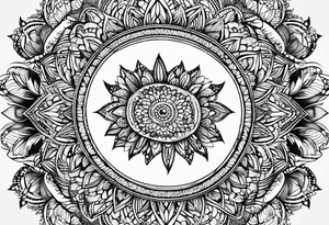 Mandala feather tattoo idea
