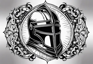medieval knight helmet 
woodcut stamp style tattoo idea