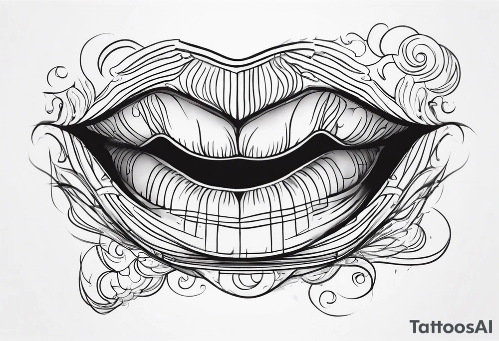 Draw me a mouth with smoke coming out of it tattoo idea