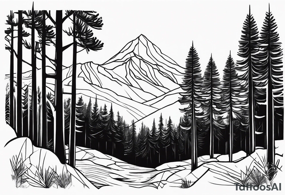 Pine Forest tattoo idea