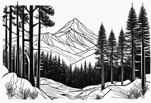 Pine Forest tattoo idea