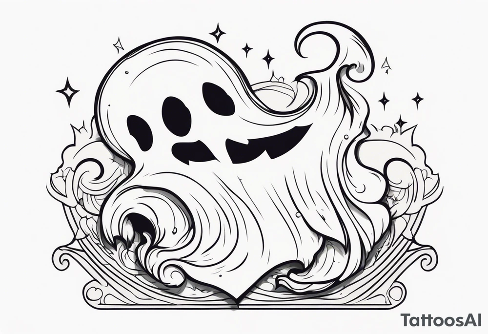 lovely ghost tattoo idea