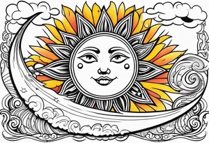 Sun and moon tattoo idea
