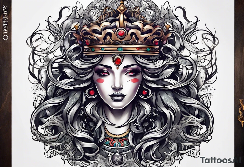 medusa crown tattoo idea