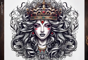 medusa crown tattoo idea
