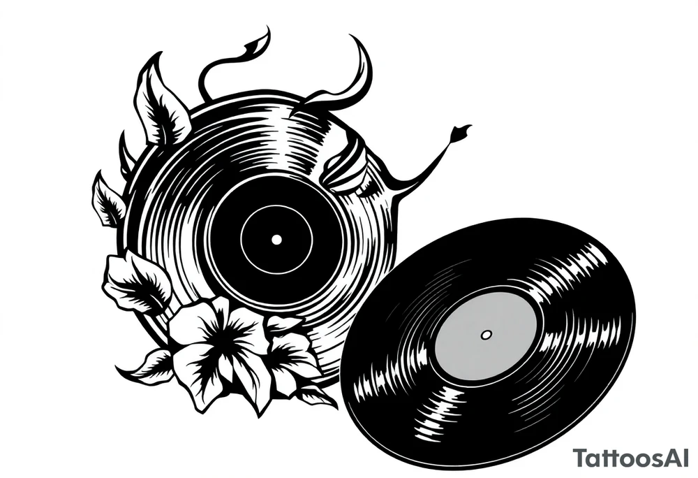 vinyl record tattoo idea