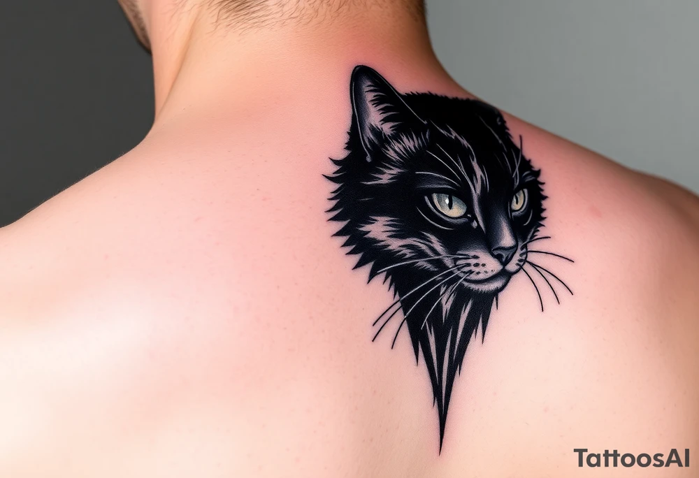 black cat tattoo idea