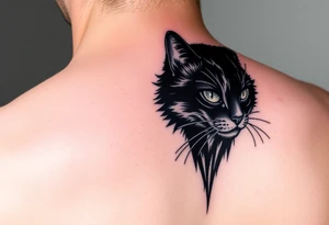 black cat tattoo idea